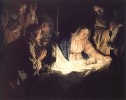 Gerrit van Honthorst adoration of the shepherds oil painting on canvas